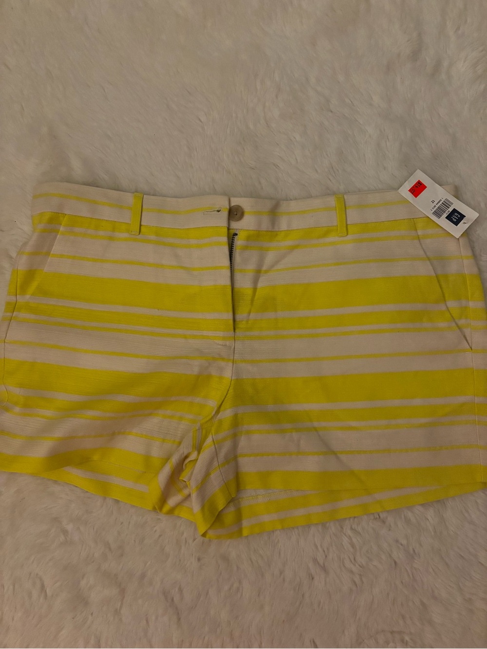 GAP Yellow and White Striped Bermuda Shorts
